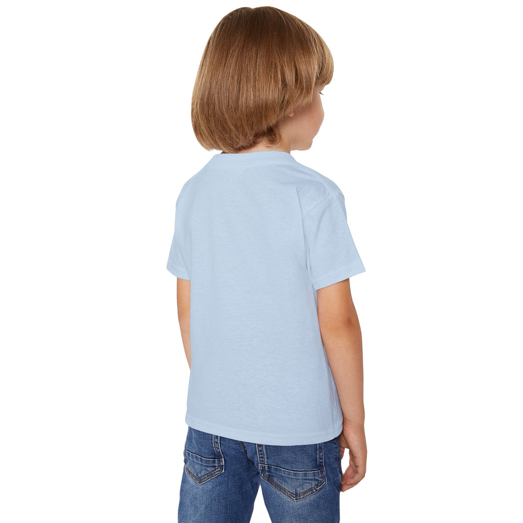 Toddler T-Shirt — Patriotic Dinosaur 4th of July Tee with Flags, Fireworks & Balloons