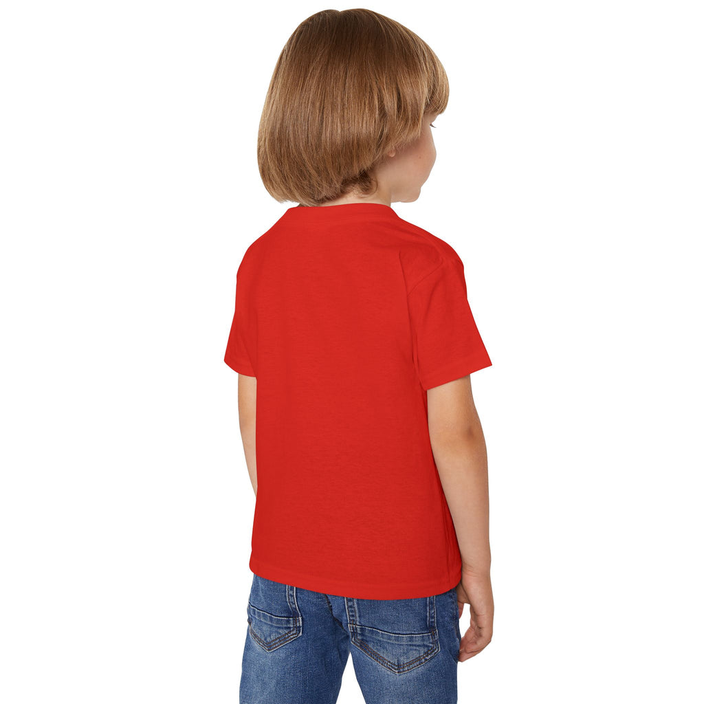 Toddler T-Shirt — Patriotic Dinosaur 4th of July Tee with Flags, Fireworks & Balloons