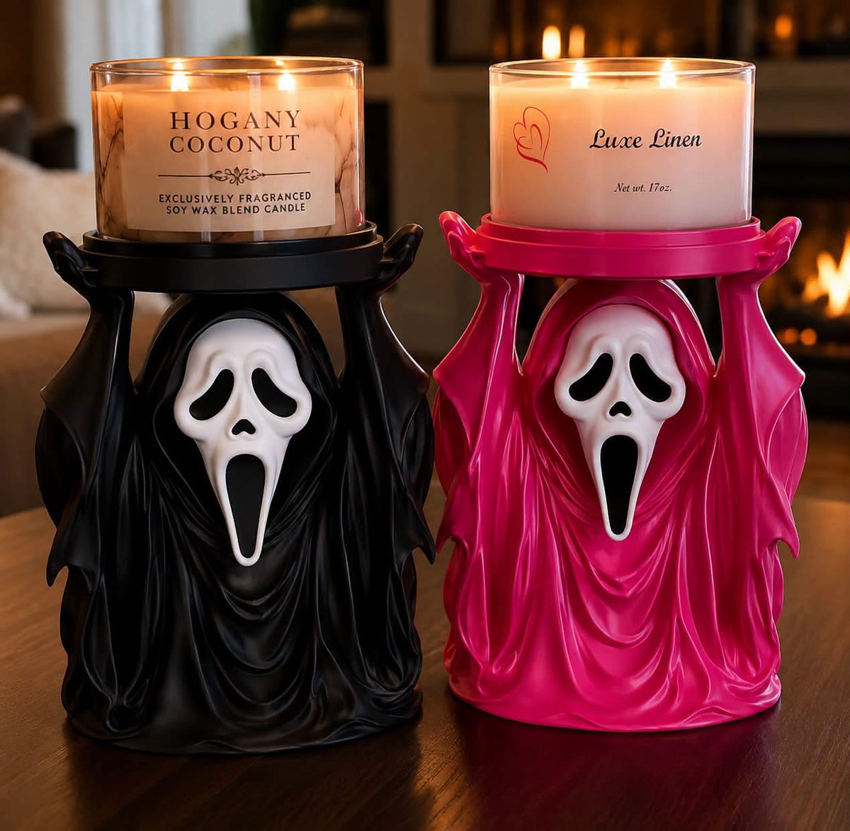 Ghost face candle holders